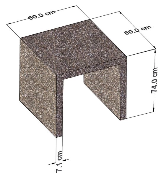Set masa de sah cu doua scaune din beton