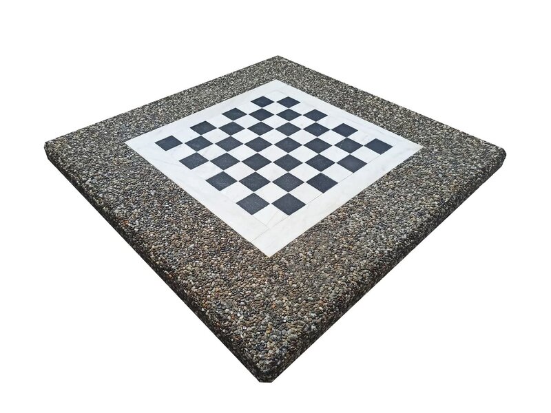 Set masa de sah cu doua scaune din beton